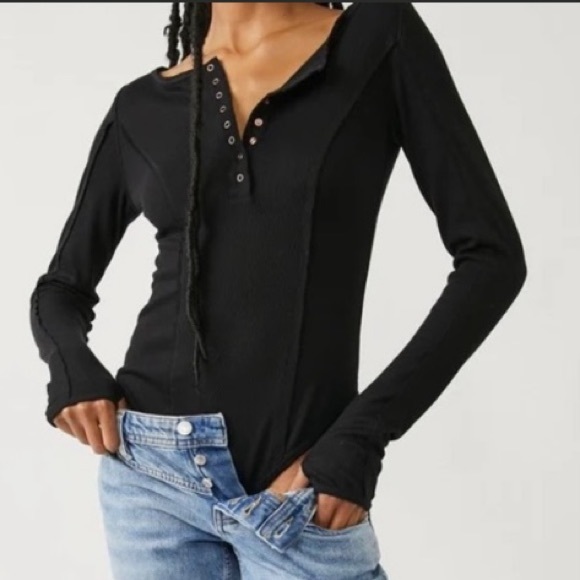 Free People Other - NWT Free People XS Sloane black bodysuit. FIRM PRICE 🛍️